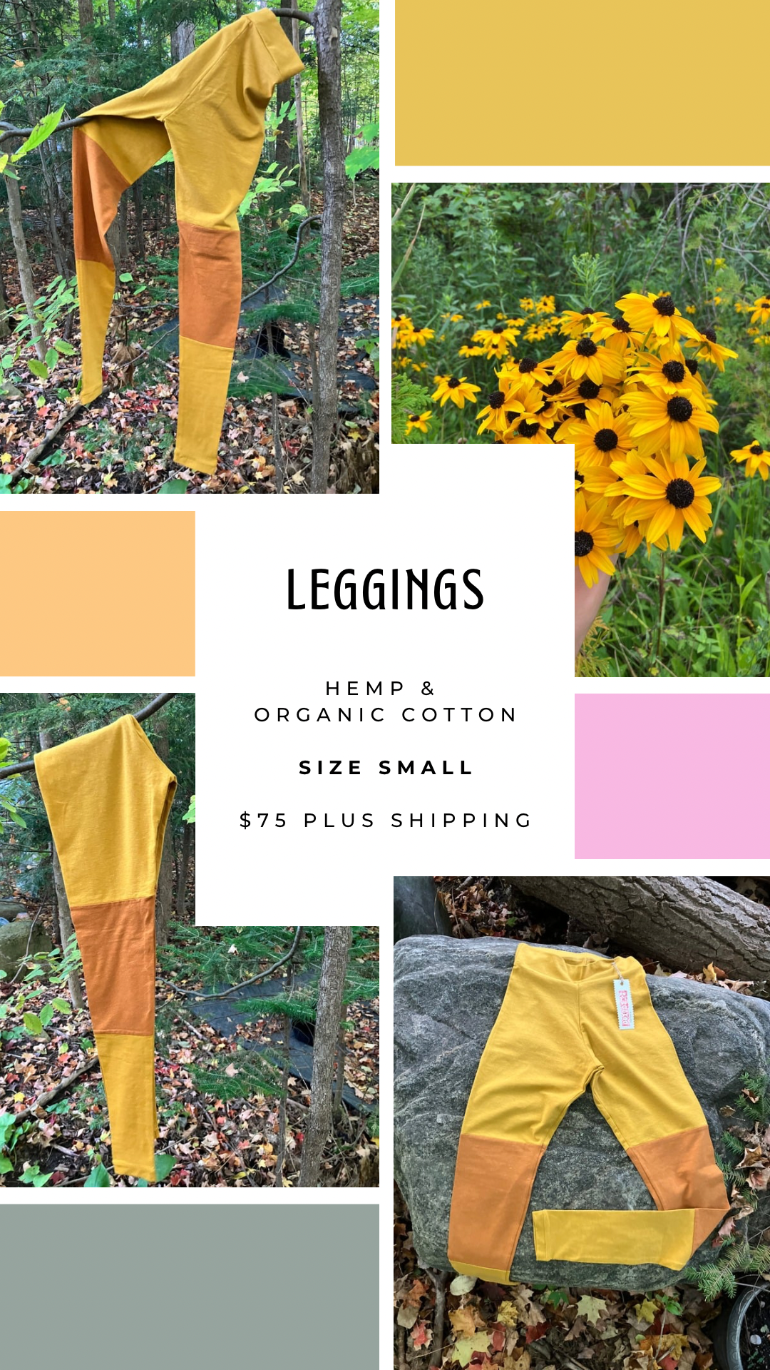 Hemp & organic cotton leggings - small